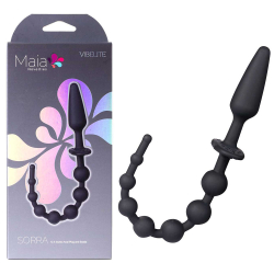 Maia – Vibelite “Sorra” 12.5 Silicone Anal Plug & Anal Beads (Black)