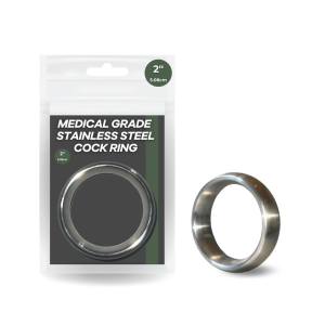 Medical Grade Stainless Steel 2 Inch Cock Ring Silver AA 001 9354434001395 Multiview