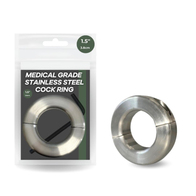 Medical Grade Stainless Steel Split Style Slim 2 Inch Cock Ring Silver AA 005 9354434001432 Multiview