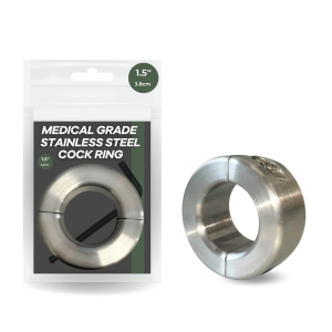 Medical Grade Stainless Steel Split Style Thick 2 Inch Cock Ring Silver AA 006 9354434001449 Multiview