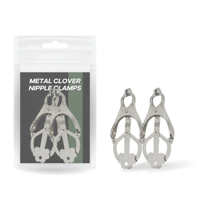 Metal Clover Style Cantilever Nipple Clamps Silver AA 007 9354434001456 Multiview