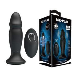 Mr Play Rechargeable Wireless Remote Vibrating Penis Butt Plug Black BI 040085W MR 6959532332360 Multiview
