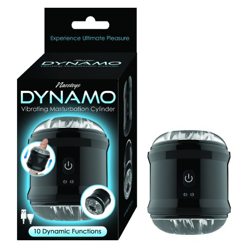 NASS Dynamo Rechargeable Vibrating Masturbation Cylinder Clear Black 3106 2 782631310627 Multiview