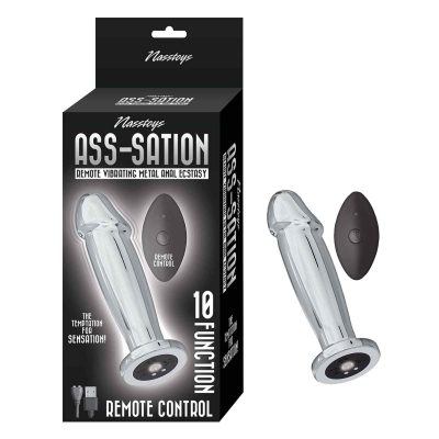 NASS Toys Ass Sation Remote Vibrating Metal Penis Anal Plug Silver 3118 1 782631311815 Multiview