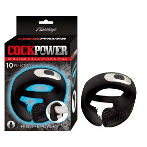 NASS Toys CockPower Scrotum Hugger Vibrating Cock Ring Black 3168 782631316803 Multiview