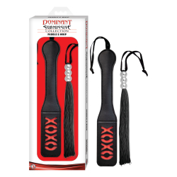 Nasstoys – Dominant Submissive Collection Paddle & Whip Set (Black/ Red)