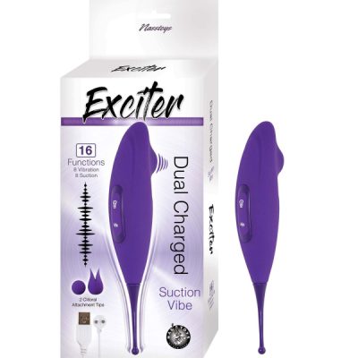 NASS Toys Exciter Dual Charged Suction Vibe Clitoral Stimulator Purple NASS3030 782631303001 Multiview