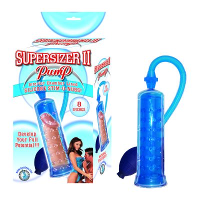 NASS Toys Supersizer II 8 Inch Penis Pump Clear Blue NAS2222 2 782631222227 Multiview