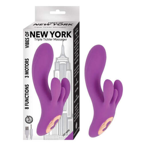 NASS Vibes of New York Triple Tickler Massager Purple 2923 2 782631292329 Multiview