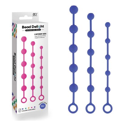 NMC Excellent Power 3 Size Silicone Anal Beads Kit Blue FKP006A000 024 4897078631863 Multiview