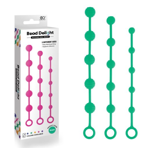 NMC Excellent Power 3 Size Silicone Anal Beads Kit Green FKP006A000 026 4897078631870 Multiview