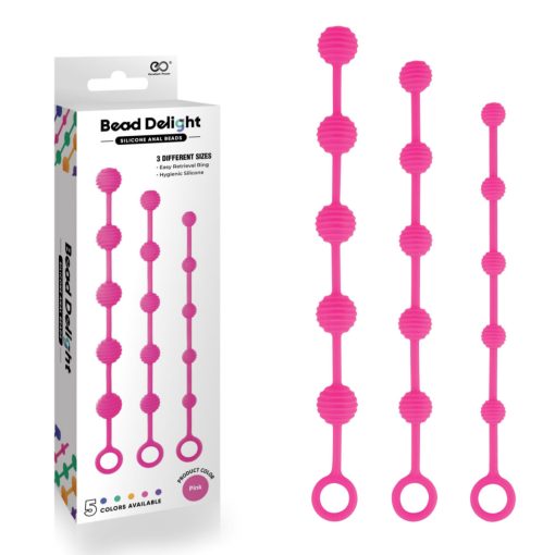 NMC Excellent Power 3 Size Silicone Anal Beads Kit Pink FKP006A000 027 4897078637887 Multiview