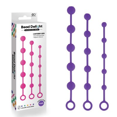 NMC Excellent Power 3 Size Silicone Anal Beads Kit Purple FKP006A000 022 4897078631856 Multiview