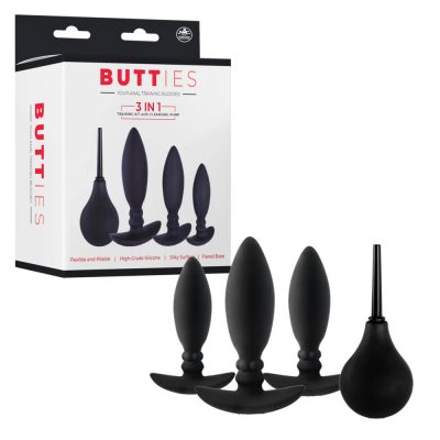 NMC Excellent Power Butties 3 in 1 Anal Training Kit with Cleansing Douche Black FKQ008A000 010 4897078634086 Multiview
