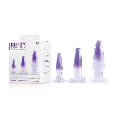 NMC Excellent Power Glitzy Trainer 3Pc Anal Training Kit Bulged Shaped Purple to Clear Ombre FKP012A000 042 4897078632273 Multiview