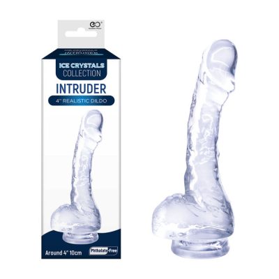 NMC Excellent Power Ice Crystals Collection Intruder 4 Inch Penis Dong with Balls Clear F06Q015A00 050 4897078632990 Multiview