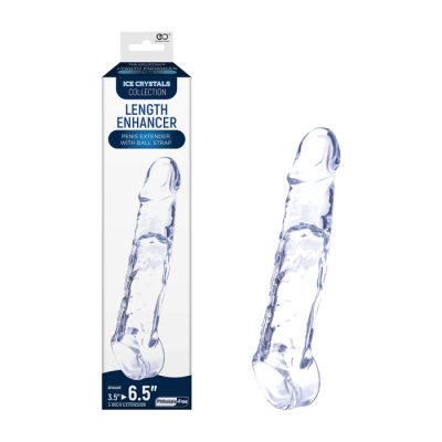 NMC Excellent Power Ice Crystals Collection Length Enhancer 3 Inch Penis Extender Sleeve with Ball Strap Clear FSQ002A000 050 4897078632976 Multiview