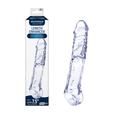 NMC Excellent Power Ice Crystals Collection Length Enhancer 4 Inch Penis Extender Sleeve with Ball Strap Clear FSQ003A000 050 4897078632983 Multiview