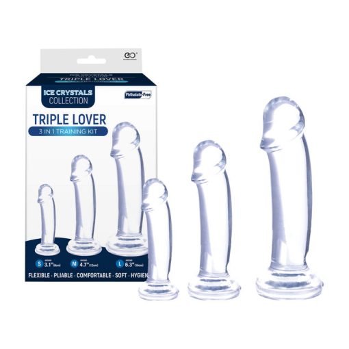 NMC Excellent Power Ice Crystals Collection Triple Lover 3 in 1 Training Kit Penis Shaped Clear FKQ003A000 050 4897078633058 Multiview
