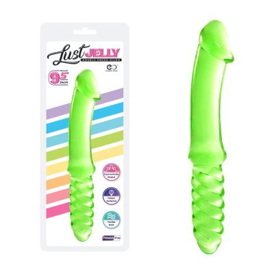 NMC Excellent Power Lust Jelly 9 point 5 inch Double Ended Dildo Clear Green F06P006A00 046 4897078631818 Multiview