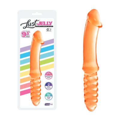 NMC Excellent Power Lust Jelly 9 point 5 inch Double Ended Dildo Clear Orange F06P006A00 049 4897078631832 Multiview