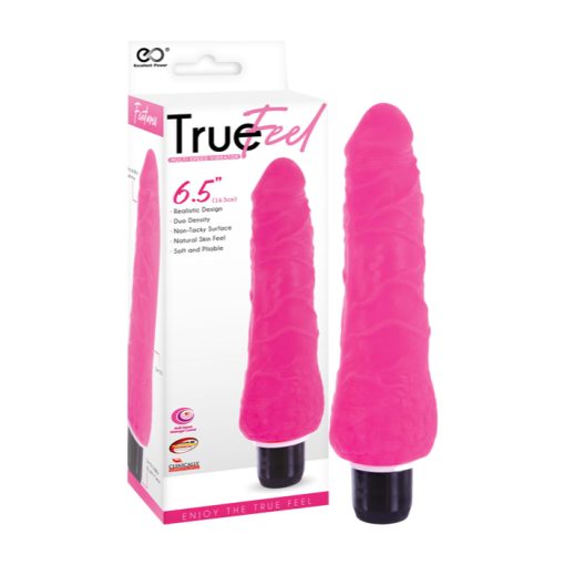 NMC Excellent Power True Feel 6 point 5 inch Dual Density Slim Penis Vibrator Pink FPBP007A00 027 4897078632037 Multiview