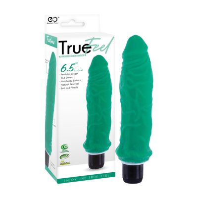 NMC Excellent Power True Feel 6 point 5 inch Dual Density Veined Penis Vibrator Green FPBP006A00 026 4897078631986 Multiview