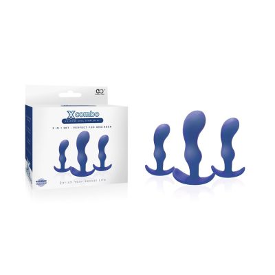 NMC Excellent Power X Combo 3 Pc Prostate Anal Plug Set Blue FKP010A000 024 4897078632341 Multiview