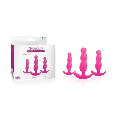 NMC Excellent Power X Combo 3 Pc Twist Anal Plug Set Pink FKP011A000 027 4897078632389 Multiview