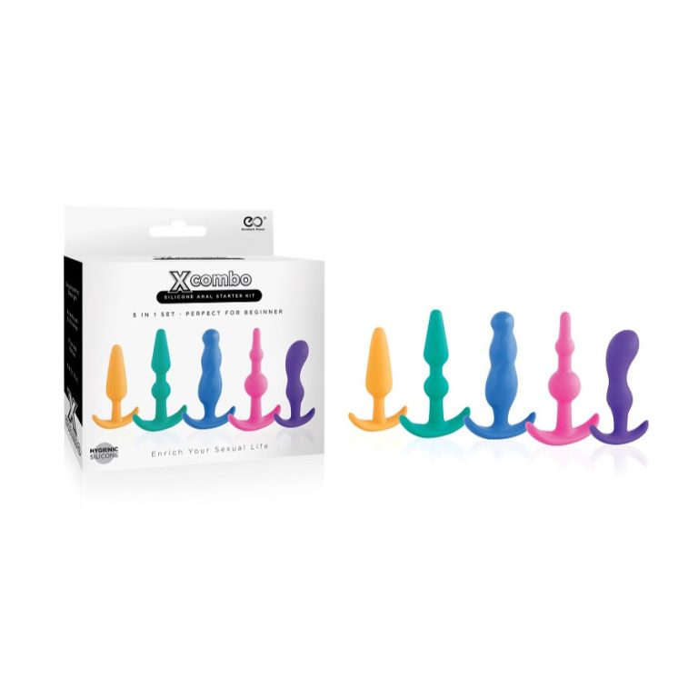 NMC Excellent Power X Combo 5 Piece Silicone Butt Plug Set Multi Colours FKP014A000 000 4897078632396 Multiview