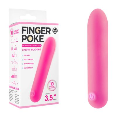 NMC Finger Poke 3 point 5 Inch Liquid Silicone Point Tip Bullet Vibrator Pink FPBQ017A00 027 4897078634413 Multiview
