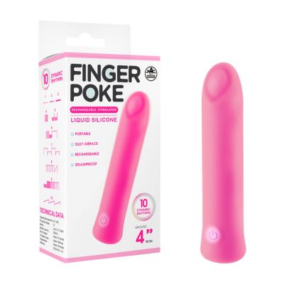 NMC Finger Poke 4 Inch Liquid Silicone Angle Tip Bullet Vibrator Pink FPBQ018A00 027 4897078634437 Multiview