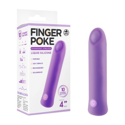NMC Finger Poke 4 Inch Liquid Silicone Angle Tip Bullet Vibrator Purple FPBQ018A00 022 4897078634420 Multiview