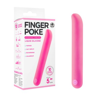 NMC Finger Poke 5 Inch Liquid Silicone G Tip Bullet Vibrator Pink FPBQ019A00 027 4897078634451 Multiview