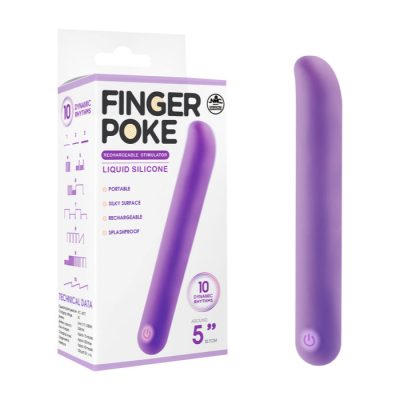 NMC Finger Poke 5 Inch Liquid Silicone G Tip Bullet Vibrator Purple FPBQ019A00 022 4897078634444 Multiview