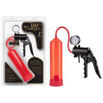 NMC Lust Pumper 8 Inch Pressure Gauge Trigger Penis Pump Red FME052A000 048 4892503134063 Multiview
