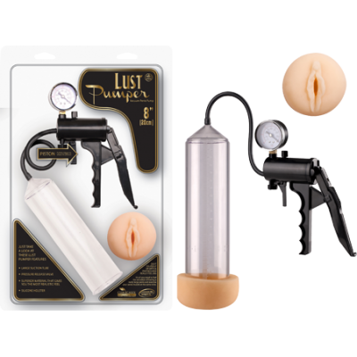 NMC Lust Pumper 8 inch Penis Pump with Vagina Sleeve Clear FMF005A000-050 4892503137958