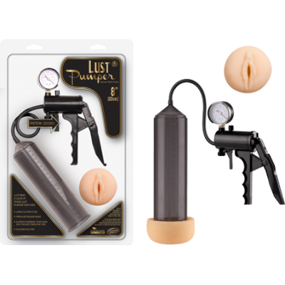 NMC Lust Pumper 8 inch Penis Pump with Vagina Sleeve Smoke Black FMF005A000-041 4892503137828