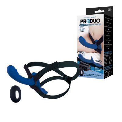 NMC PRODUO Dual Motor Vibrating Strap On Probe and Harness Blue FVRQ018A00 024 4897078634642 Multiview