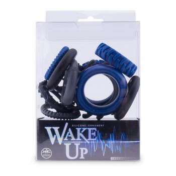 NMC Wake Up 10 Piece Silicone Cock Ring Set Blue Black Grey FKI032A000 000 4892503165258 Boxview