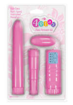 NS Novelties 4 Play Pink Pleasure Kit 4pc Vibrator Kit Pink NSN 0355 14 657447093401 Boxview