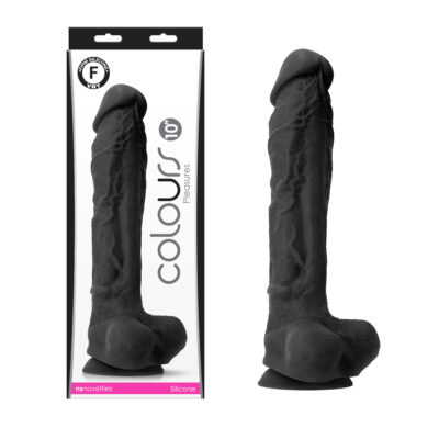 NS Novelties Colours 10 Inch Dong with Balls Black NSN 0405 73 657447104138 Multiview