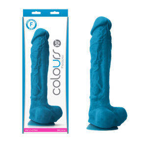 NS Novelties Colours 10 Inch Dong with Balls Blue NSN 0405 77 657447104152 Multiview