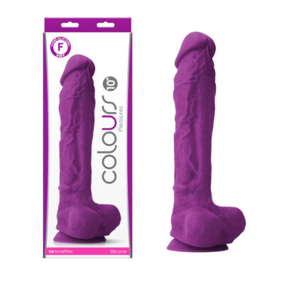 NS Novelties Colours 10 Inch Dong with Balls Purple NSN 0405 75 657447104145 Multiview