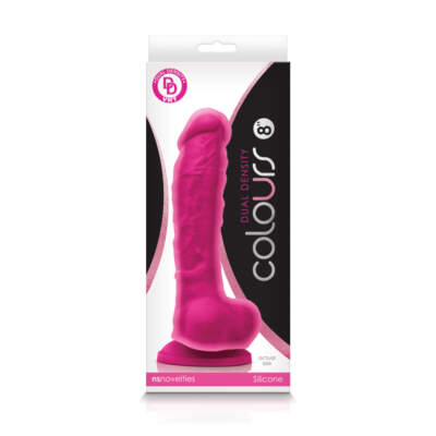 NS Novelties Colours 8 Inch Dual Density Dong Pink NSN 0403 24 657447100161 Boxview