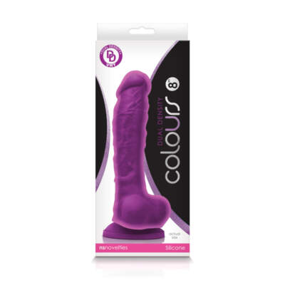 NS Novelties Colours 8 Inch Dual Density Dong Purple NSN 0403 25 657447100178 Boxview