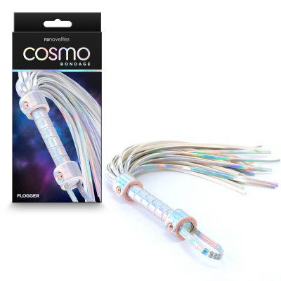 NS Novelties Cosmo Bondage Flogger Spectral Rainbow Holographic Rose Gold NSN 1313 05 657447105692 Multiview