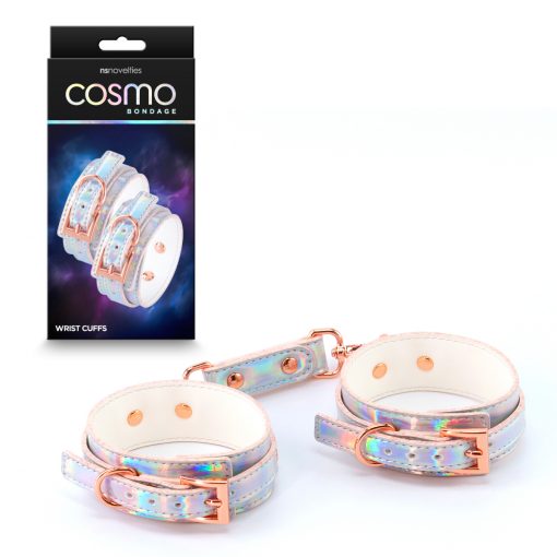 NS Novelties Cosmo Bondage Wrist Cuffs Spectral Rainbow Holographic Rose Gold NSN 1313 03 657447105678 Multiview