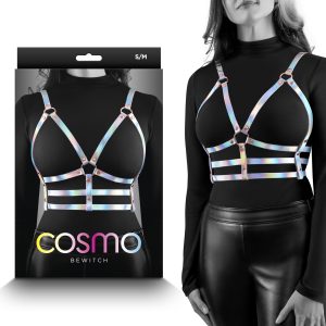 NS Novelties Cosmo Harness Bewitch Chest Harness Small Medium SM Rainbow Holographic NSN 1314 22 657447106590 Multiview