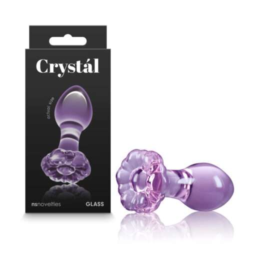 NS Novelties Crystal Glass Flower Butt Plug Purple NSN 0718 05 657447104756 Multiview